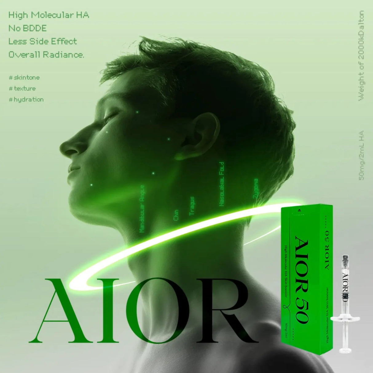 AIOR 50 is the premium solution of high molecular weight hyaluronic acid and contains concentration of 50mg/2ml. 