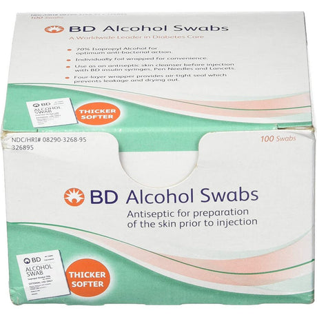 BD Alcohol Swabs 100 Each White - Filler Lux™ - BD