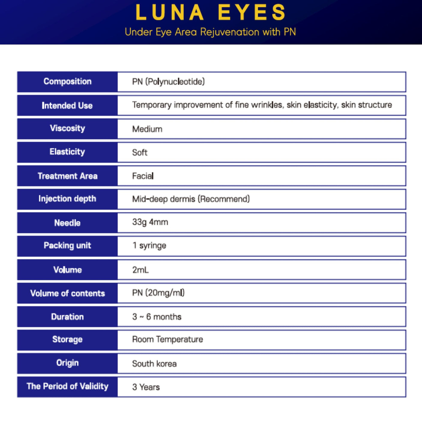 Luna Eyes Rejuvenation PN - Filler Lux™ - Mesotherapy - Let It beauty Co., Ltd.