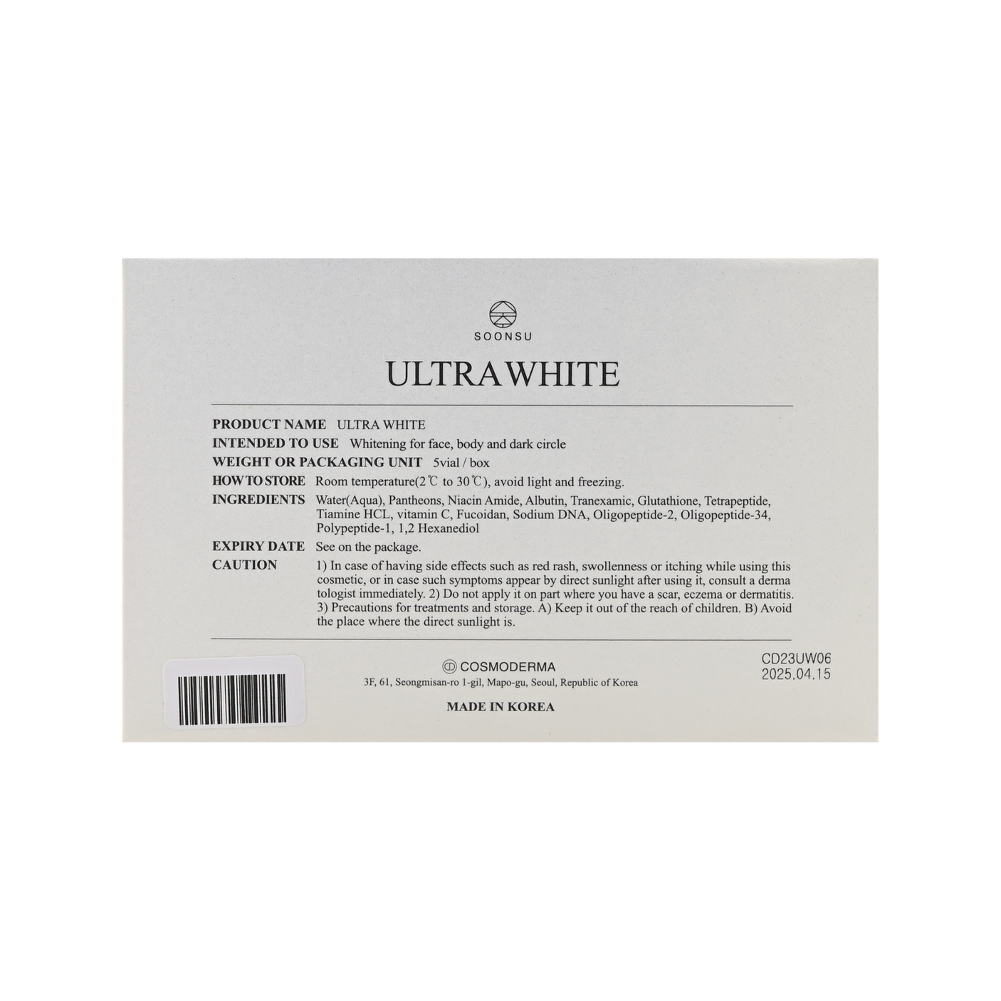 Ultra White (5 Vials x 3mL)